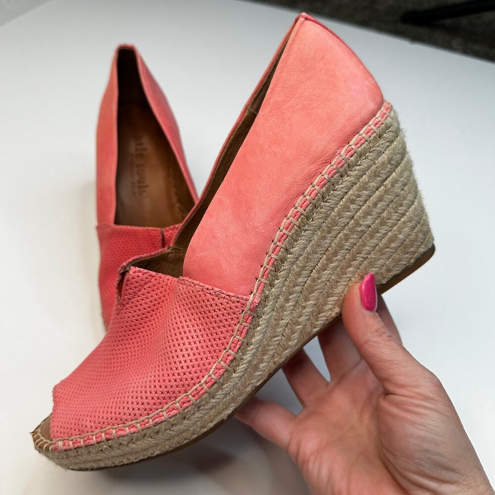 Gentle Soul Kenneth Cole Charli Pink Leather Espadrille Sandals